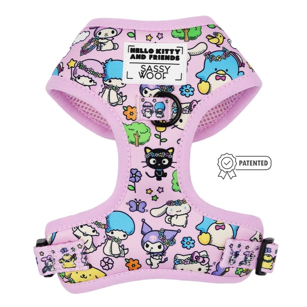 Sassy Woof Hello Kitty and Friends Pink Adjustable Dog Harness Size XS Sanrio
